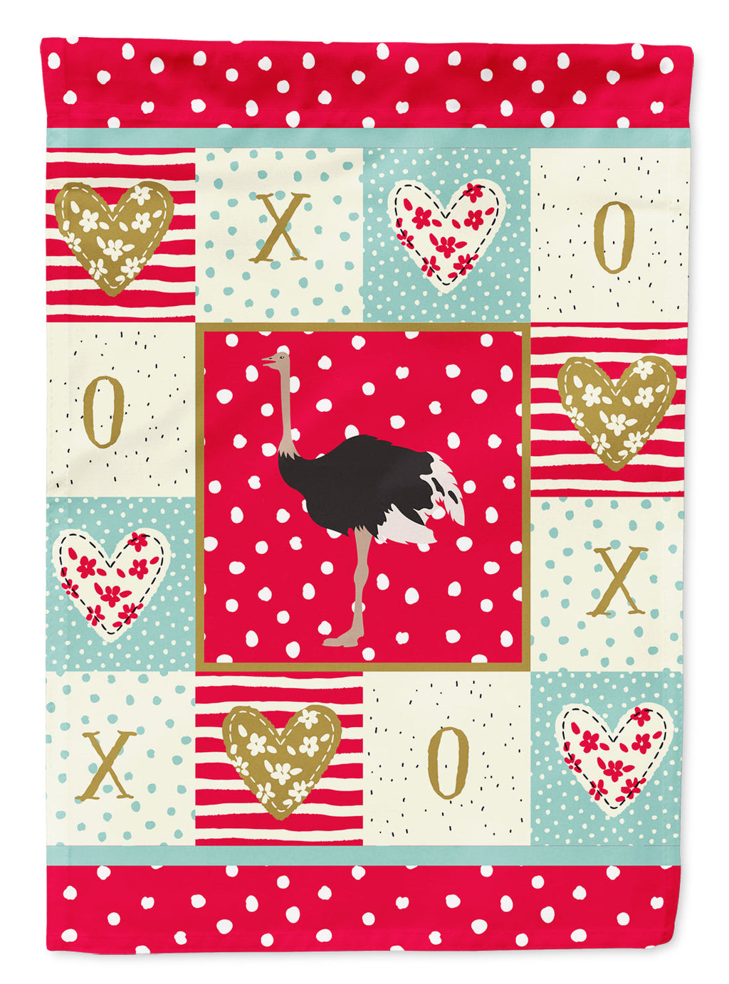 Common Ostrich Love Garden Flag Mailbox Decorative Yard Banner Outside Patio Artwork for Flower Beds, Garden Size, Multicolor
