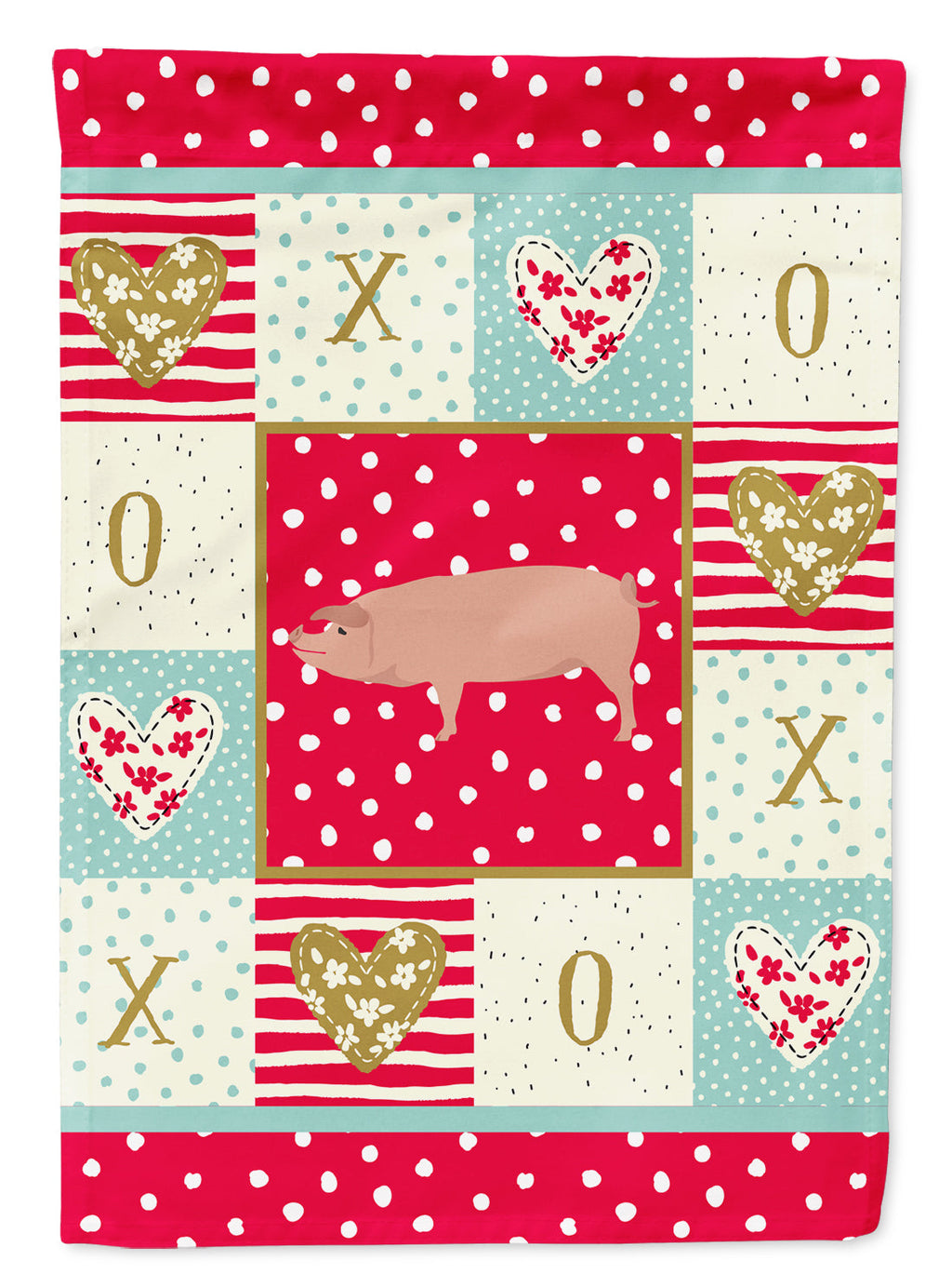 American Landrace Pig Love Garden Flag Mailbox Decorative Yard Banner Outside Patio Artwork for Flower Beds, Garden Size, Multicolor