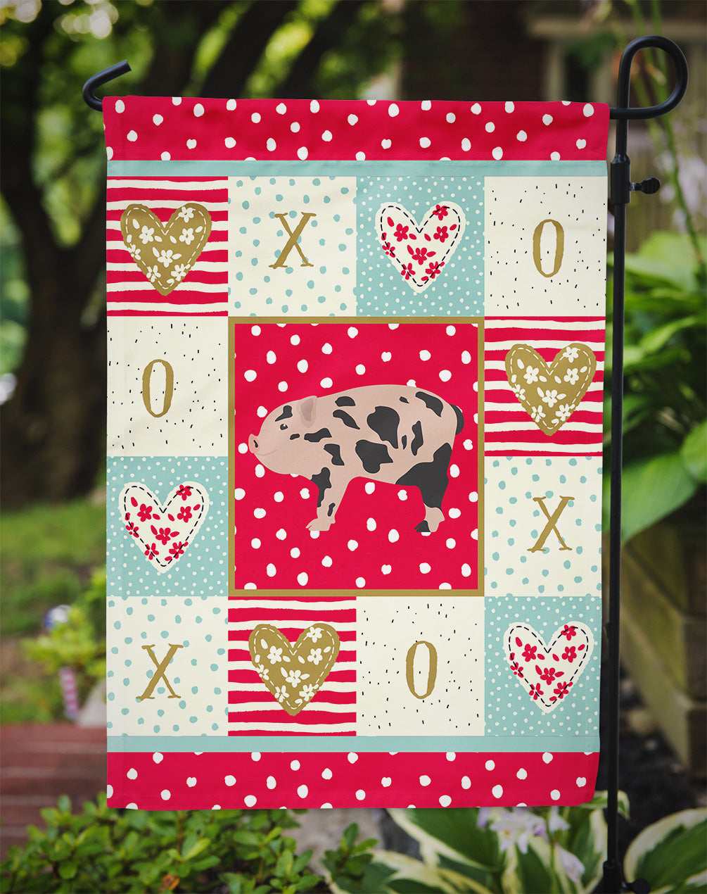 Mini Miniature Pig Love Garden Flag Mailbox Decorative Yard Banner Outside Patio Artwork for Flower Beds, Garden Size, Multicolor