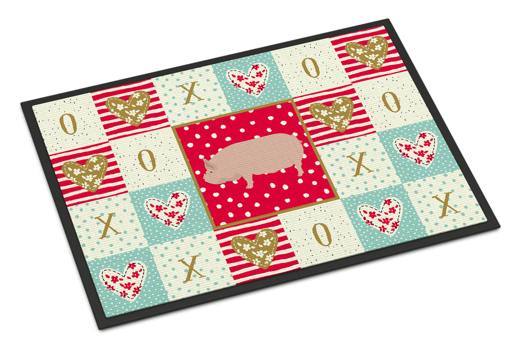 Welsh Pig Love Doormat Indoor Outdoor 18H X 27W Front Door Mat Rugs for Entryway, Non Slip Washable