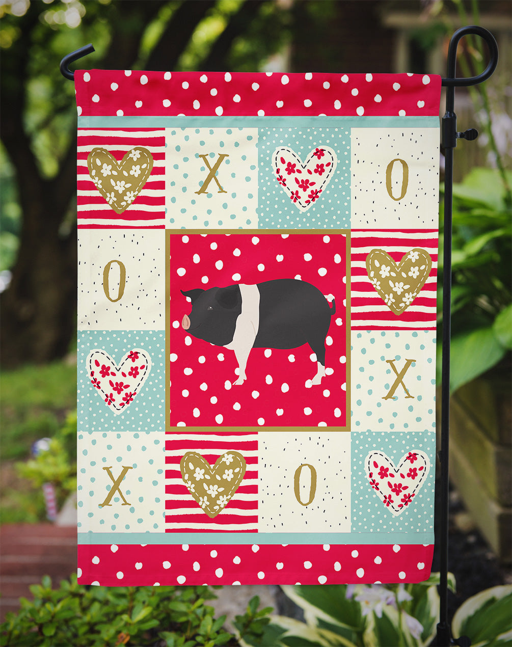Hampshire Pig Love Garden Flag Mailbox Decorative Yard Banner Outside Patio Artwork for Flower Beds, Garden Size, Multicolor