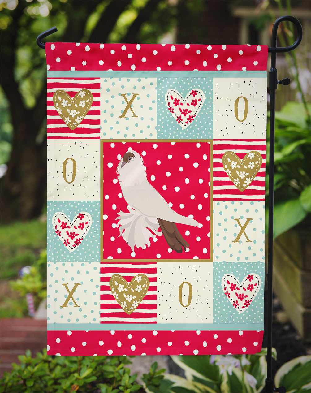 German Helmet Pigeon Love Garden Flag Mailbox Decorative Yard Banner Outside Patio Artwork for Flower Beds, Garden Size, Multicolor