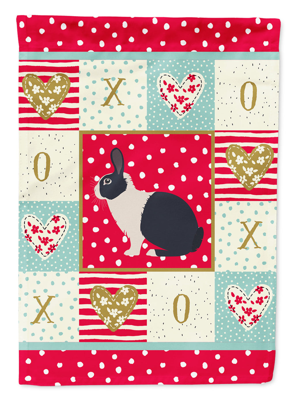 Dutch Rabbit Love Garden Flag Mailbox Decorative Yard Banner Outside Patio Artwork for Flower Beds, Garden Size, Multicolor