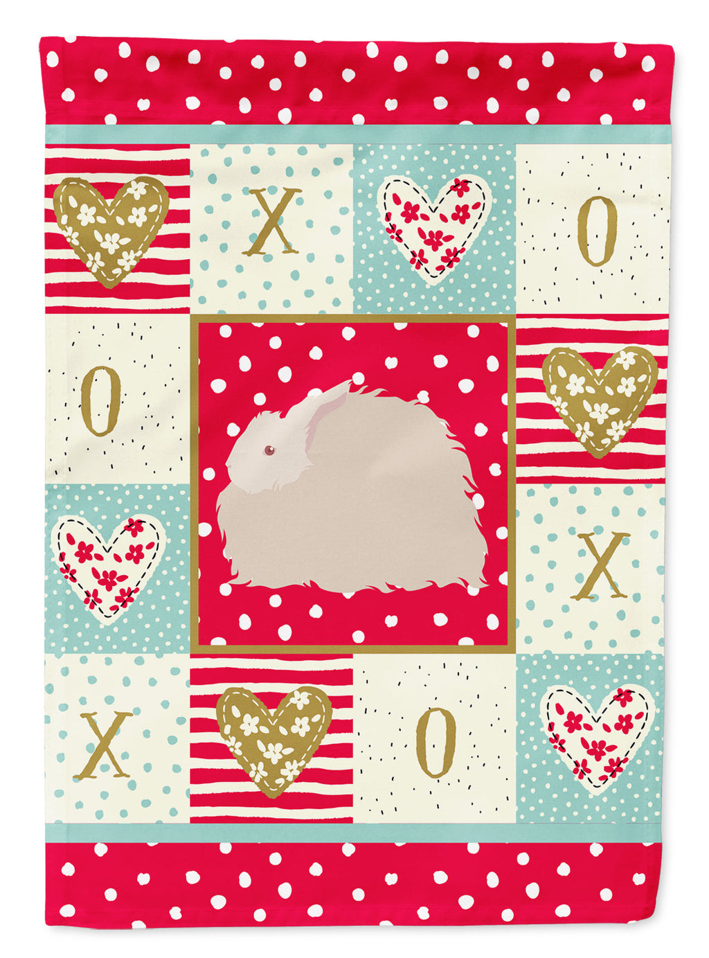 Fluffy Angora Rabbit Love Garden Flag Mailbox Decorative Yard Banner Outside Patio Artwork for Flower Beds, Garden Size, Multicolor