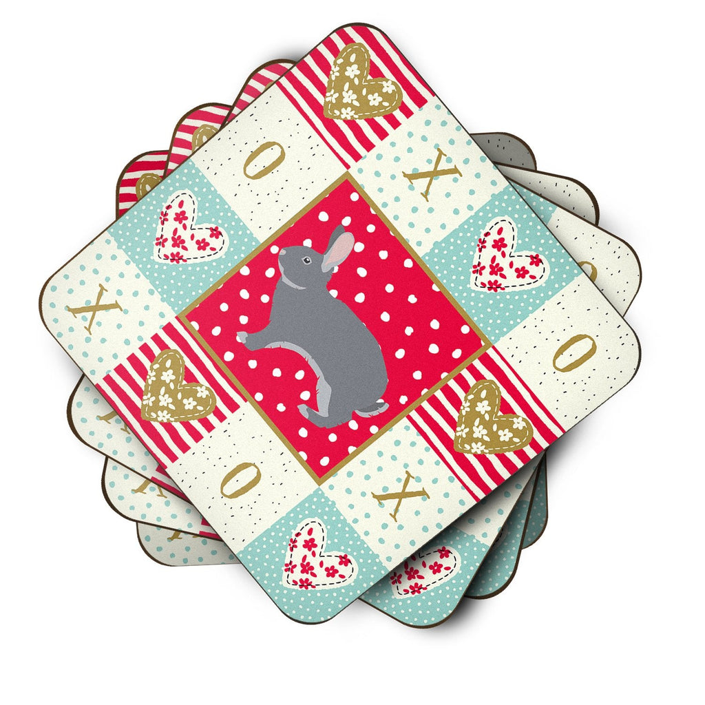 Giant Chinchilla Rabbit Love Foam Coasters Set of 4 Cup Coasters for Indoor Outdoor, Tabletop Protection, Anti Slip, Mouse pad Material