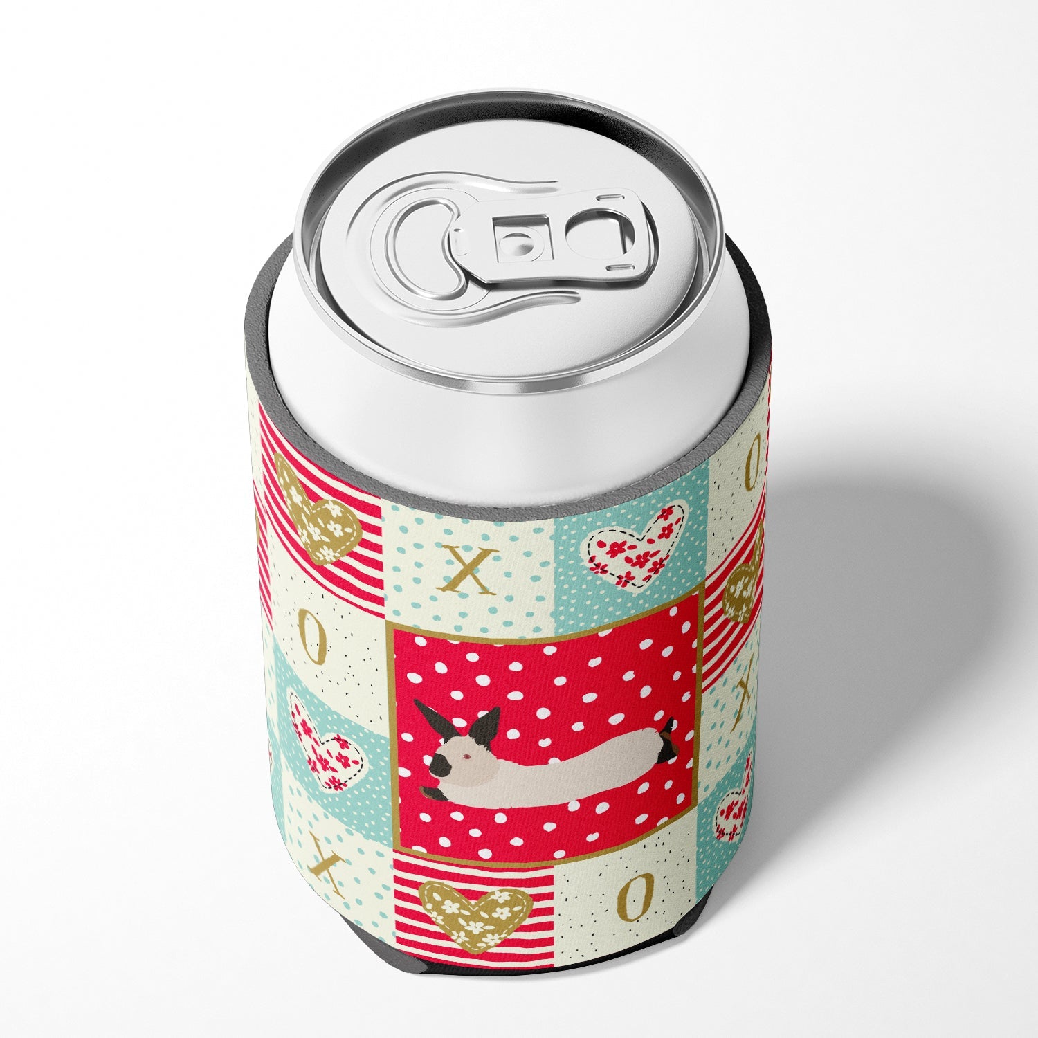 California White Rabbit Love Can or Bottle Hugger Cooler Sleeve for Standard 12 oz Cans, Insulated Foam Beer & Soda Can Hugger Reusable