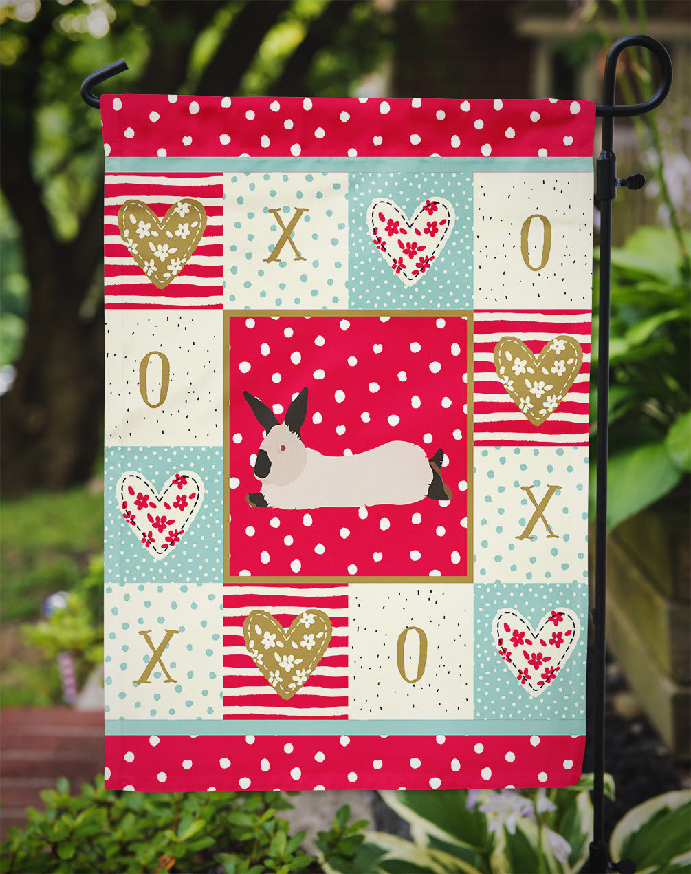 California White Rabbit Love Garden Flag Mailbox Decorative Yard Banner Outside Patio Artwork for Flower Beds, Garden Size, Multicolor