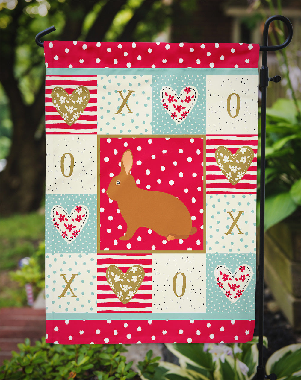 Rex Rabbit Love Garden Flag Mailbox Decorative Yard Banner Outside Patio Artwork for Flower Beds, Garden Size, Multicolor