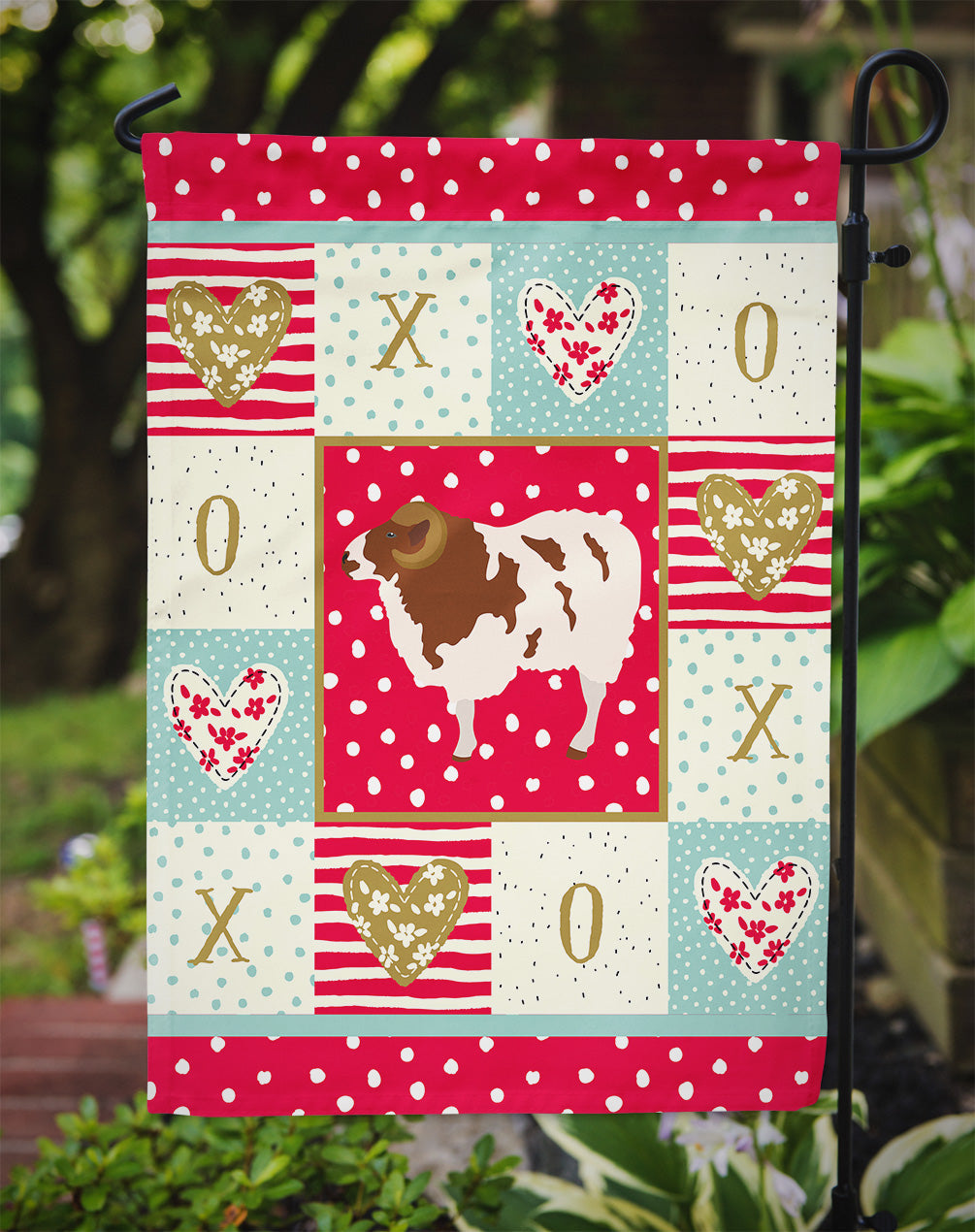 Jacob Sheep Love Garden Flag Mailbox Decorative Yard Banner Outside Patio Artwork for Flower Beds, Garden Size, Multicolor