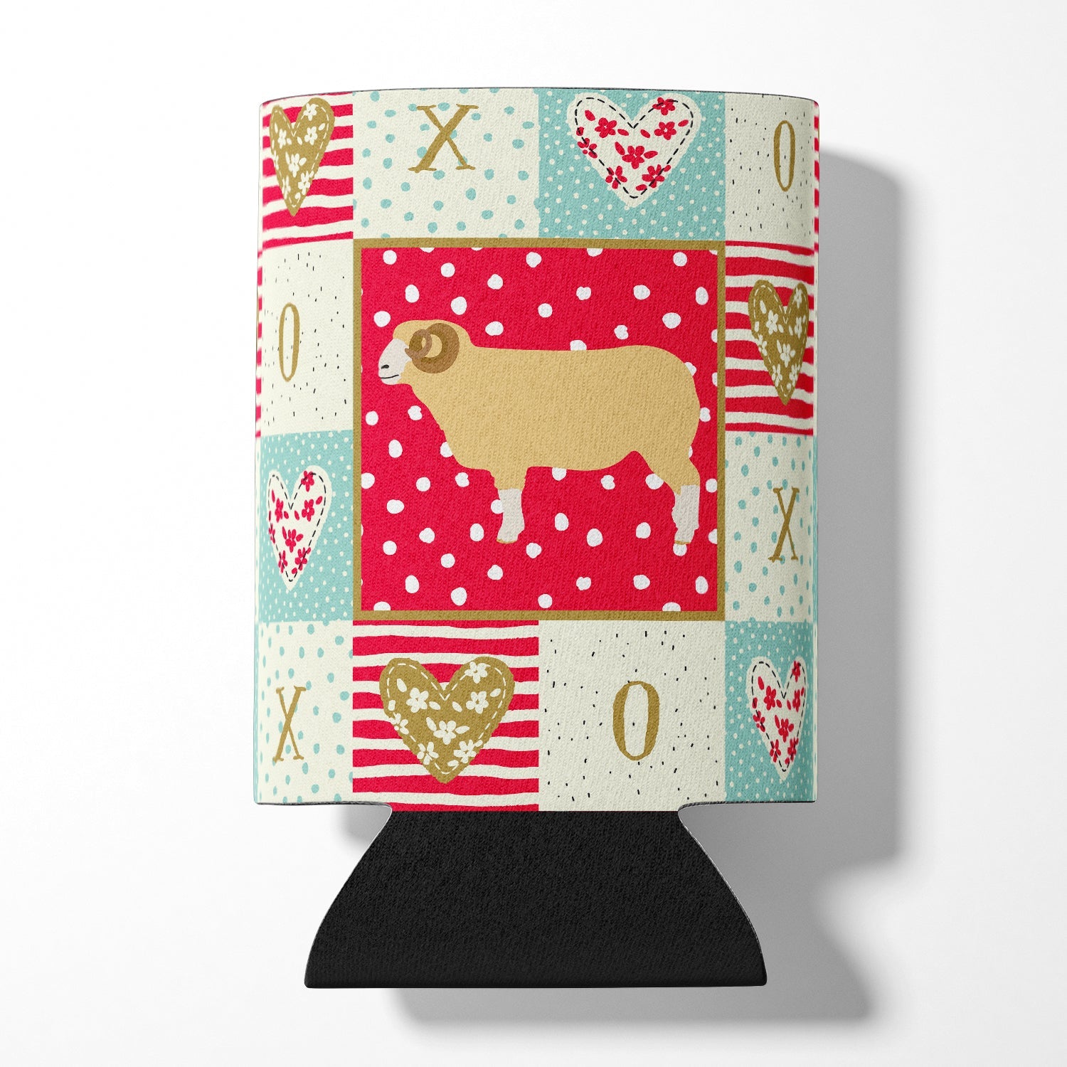 Horned Dorset Sheep Love Can or Bottle Hugger Cooler Sleeve for Standard 12 oz Cans, Insulated Foam Beer & Soda Can Hugger Reusable