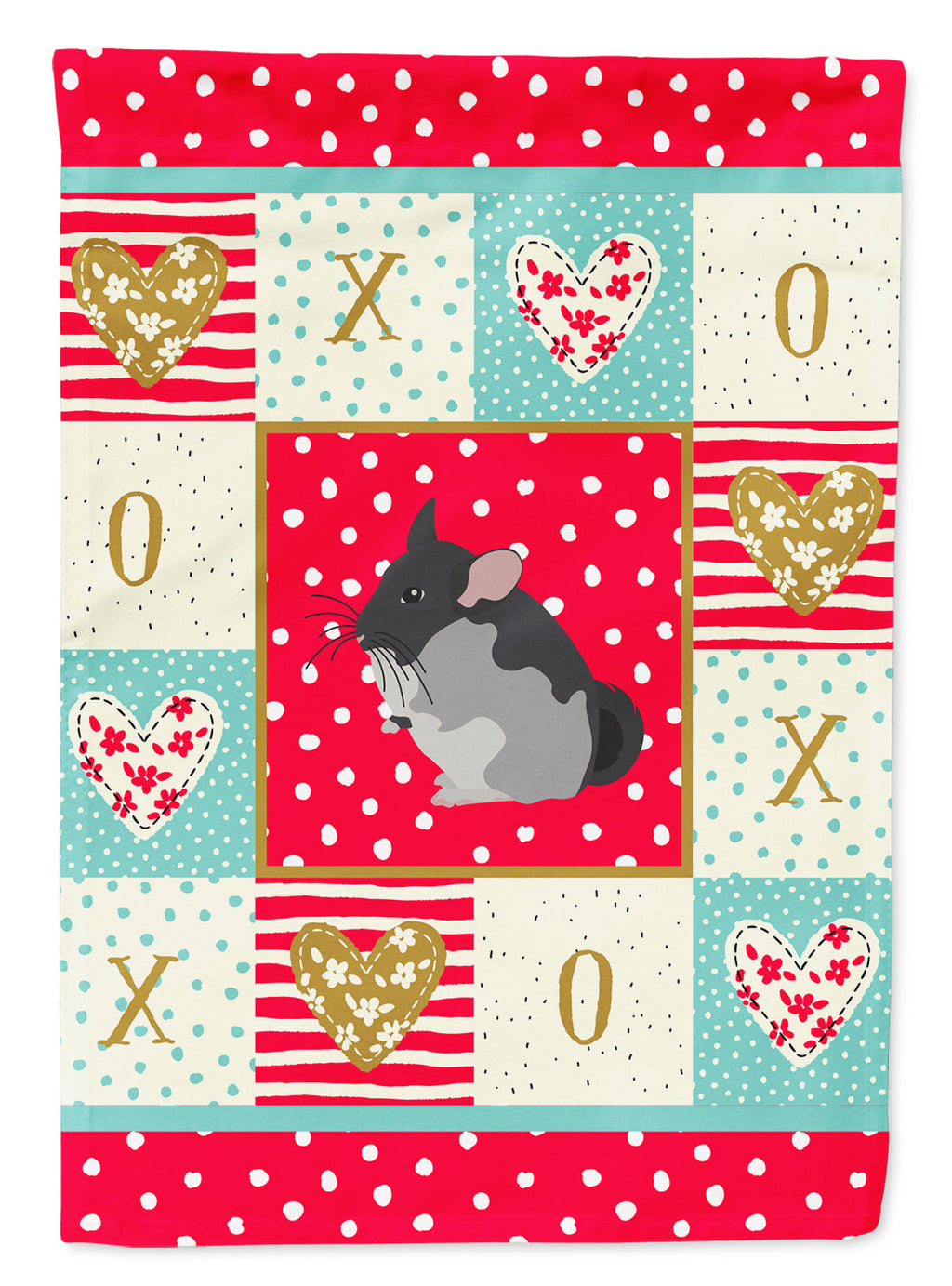 Black Velvet Chinchilla Love Garden Flag Mailbox Decorative Yard Banner Outside Patio Artwork for Flower Beds, Garden Size, Multicolor