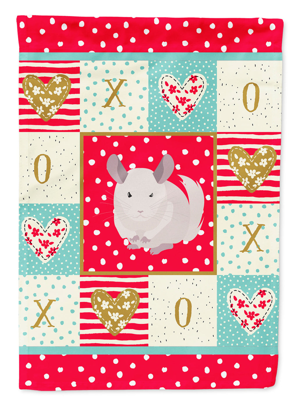 White Dominant Chinchilla Love Garden Flag Mailbox Decorative Yard Banner Outside Patio Artwork for Flower Beds, Garden Size, Multicolor