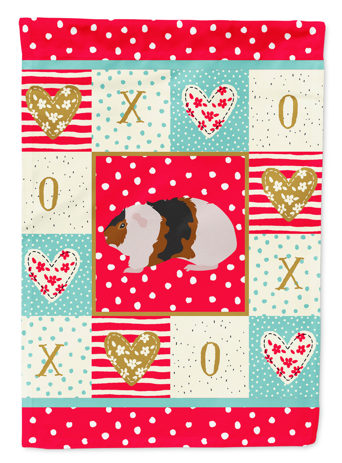 Teddy Guinea Pig Love Garden Flag Mailbox Decorative Yard Banner Outside Patio Artwork for Flower Beds, Garden Size, Multicolor