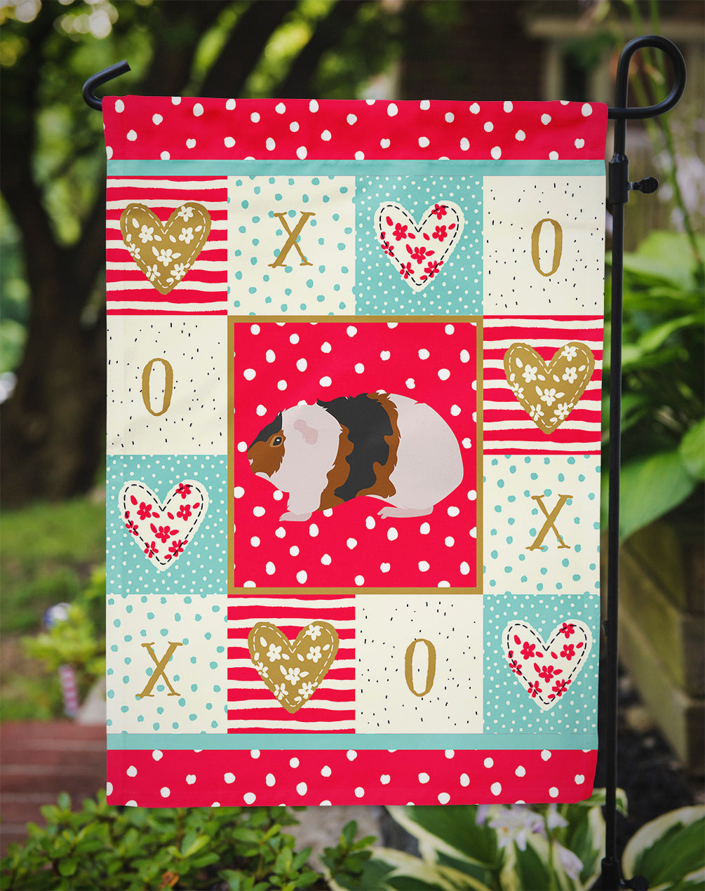 Teddy Guinea Pig Love Garden Flag Mailbox Decorative Yard Banner Outside Patio Artwork for Flower Beds, Garden Size, Multicolor