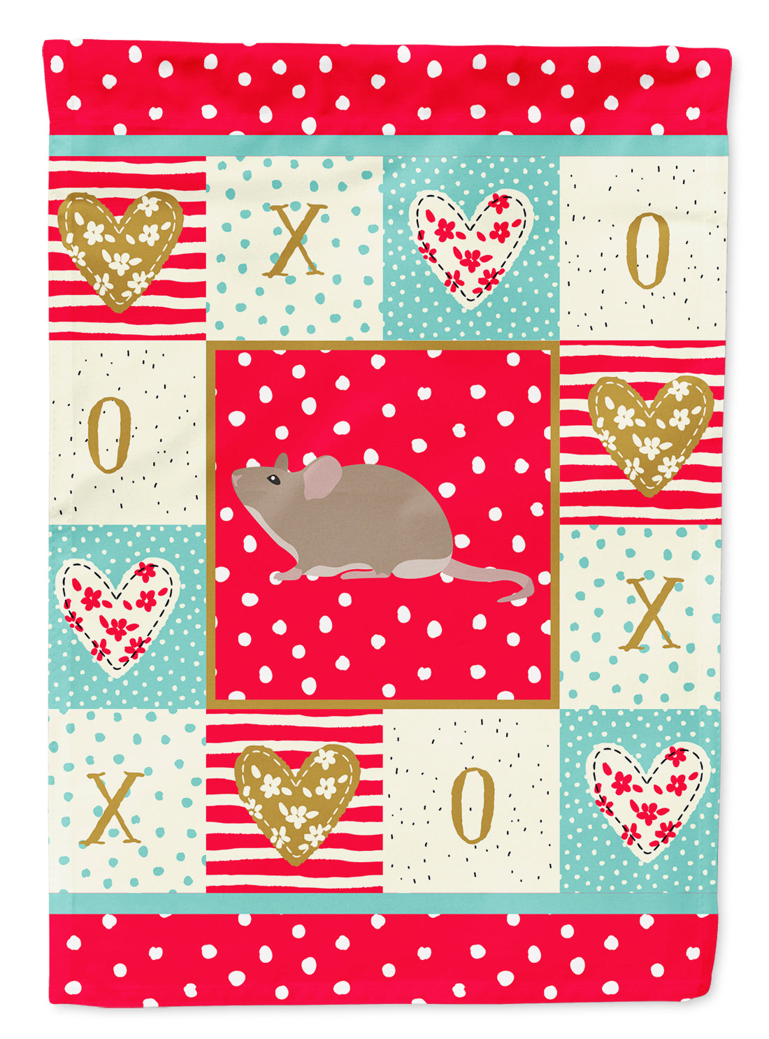 Grey Domestic Mouse Love Garden Flag Mailbox Decorative Yard Banner Outside Patio Artwork for Flower Beds, Garden Size, Multicolor