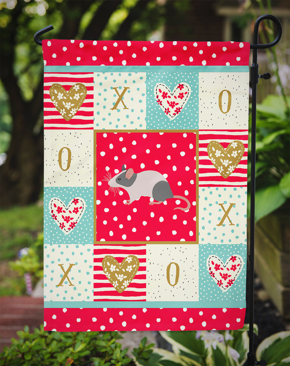 Japanese Mouse Love Garden Flag Mailbox Decorative Yard Banner Outside Patio Artwork for Flower Beds, Garden Size, Multicolor