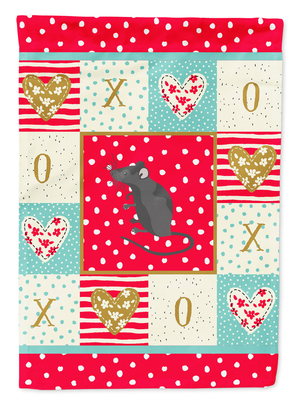 Satin Mouse Love Garden Flag Mailbox Decorative Yard Banner Outside Patio Artwork for Flower Beds, Garden Size, Multicolor