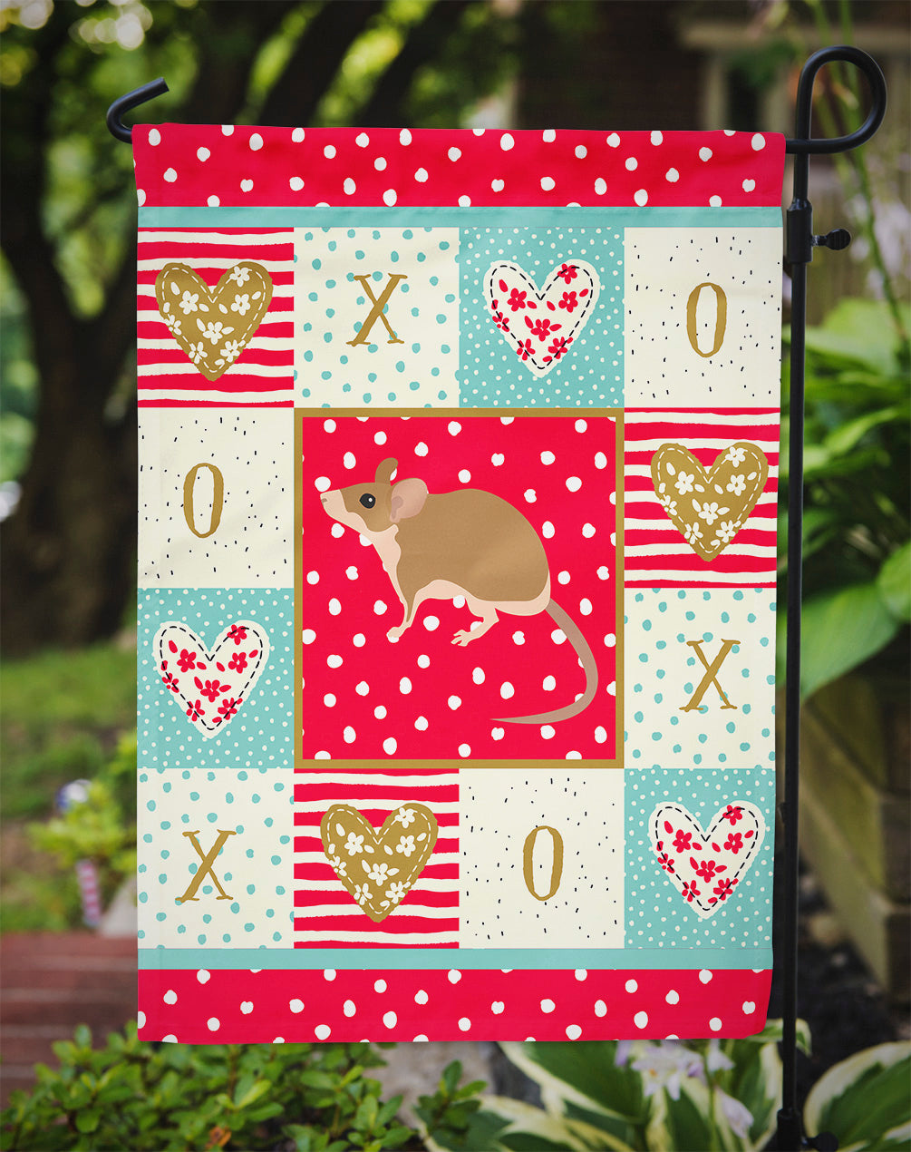 Spiny Mouse Love Garden Flag Mailbox Decorative Yard Banner Outside Patio Artwork for Flower Beds, Garden Size, Multicolor