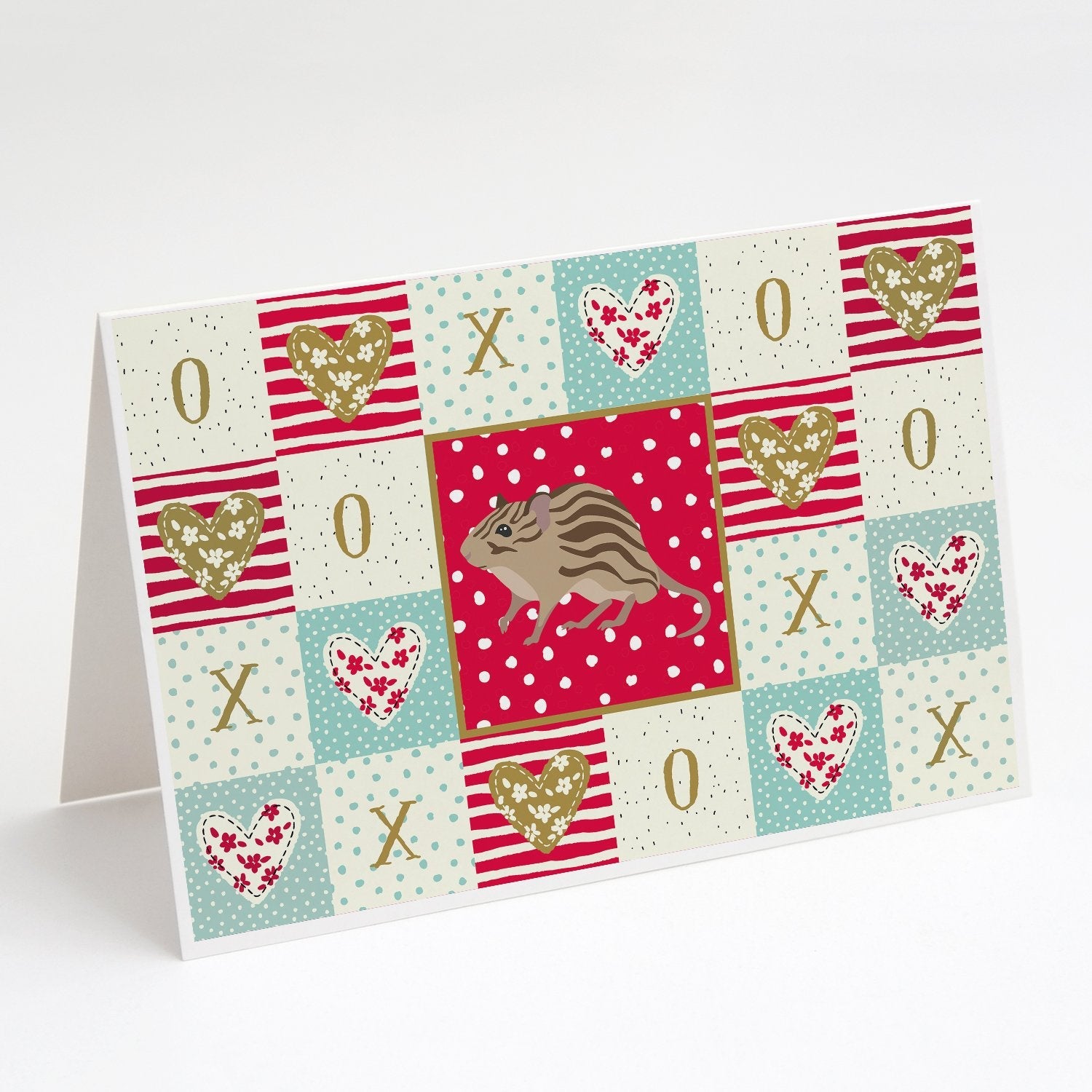 Zebra Mouse Love Greeting Cards Pack of 8 Blank Cards with Envelopes Whimsical A7 Size 5x7