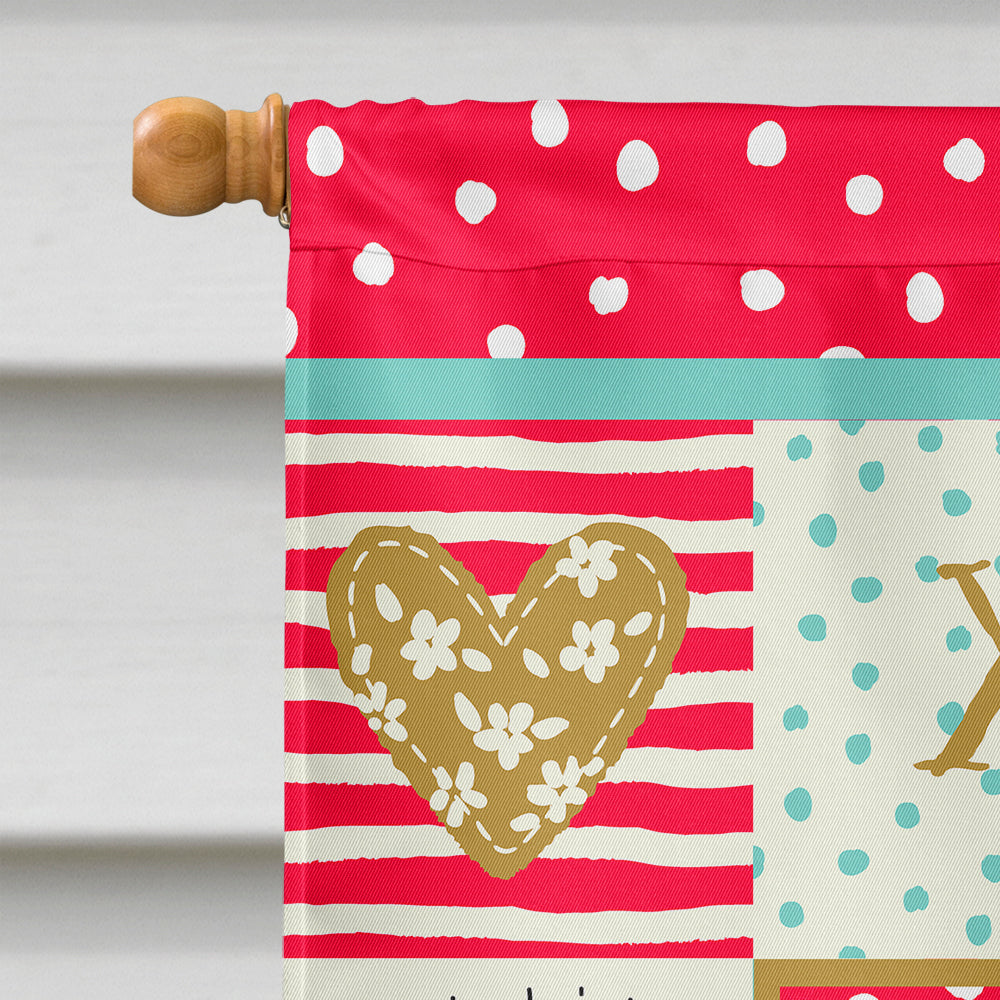 Fuzz Rat Love House Flag 28x40 Porch Sleeve Pole Decorative Outside Yard Banner Artwork Wall Hanging, Polyester