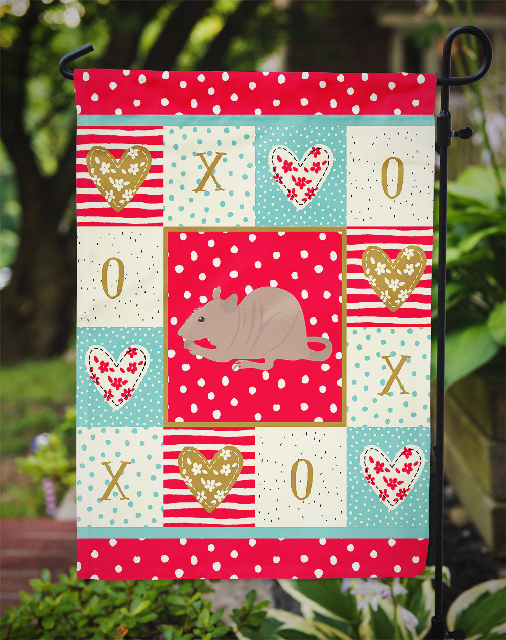 Fuzz Rat Love Garden Flag Mailbox Decorative Yard Banner Outside Patio Artwork for Flower Beds, Garden Size, Multicolor