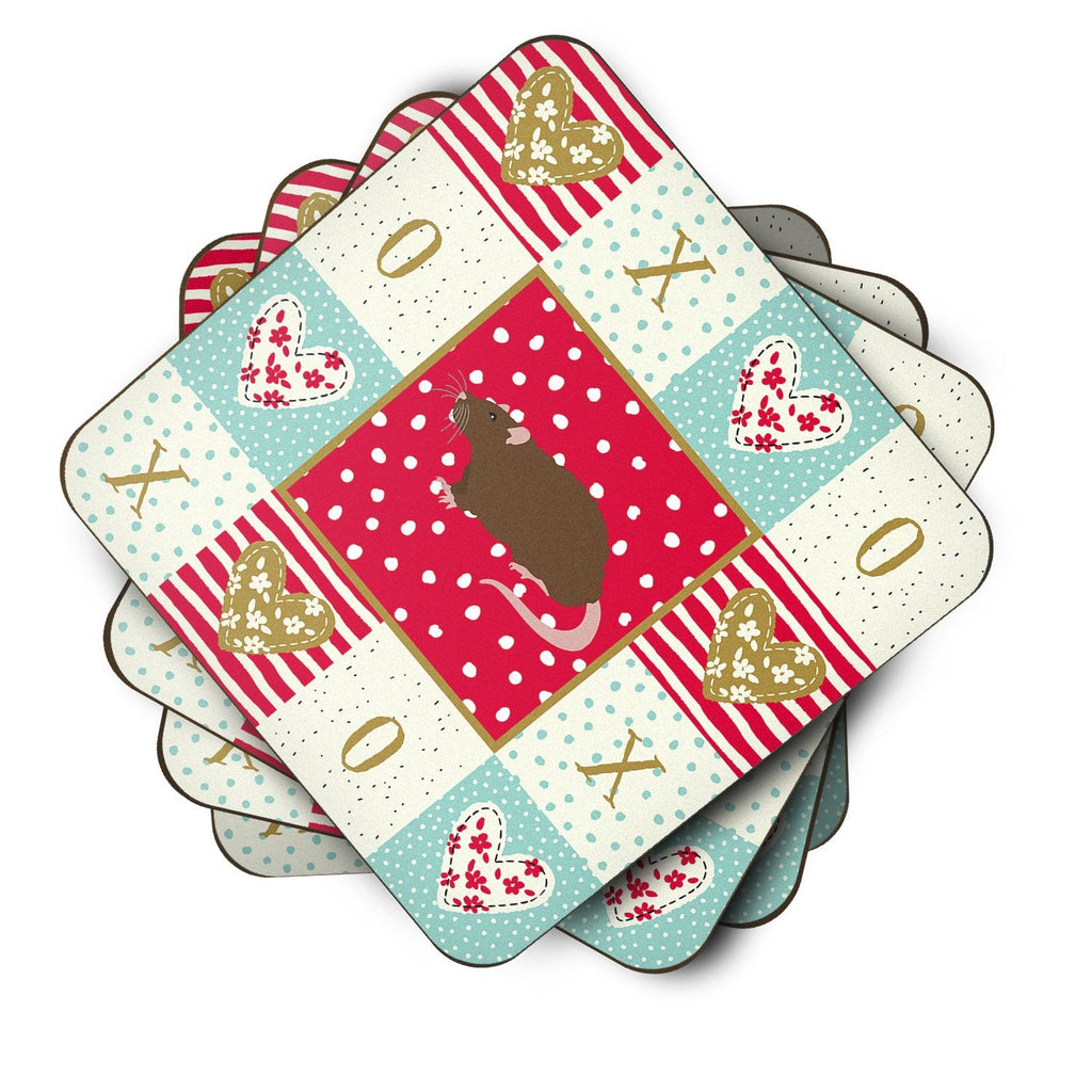 Rex Rat Love Foam Coasters Set of 4 Cup Coasters for Indoor Outdoor, Tabletop Protection, Anti Slip, Mouse pad Material