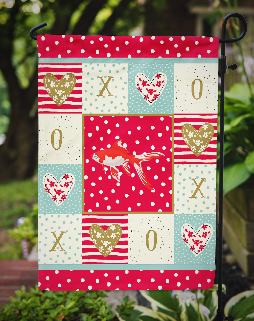 Comet Goldfish Love Garden Flag Mailbox Decorative Yard Banner Outside Patio Artwork for Flower Beds, Garden Size, Multicolor