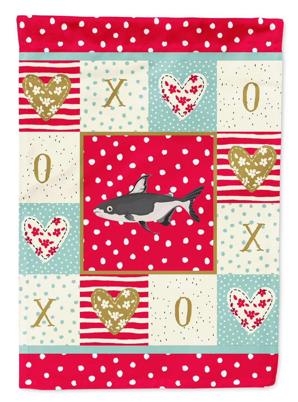 Iridescent Shark Love Garden Flag Mailbox Decorative Yard Banner Outside Patio Artwork for Flower Beds, Garden Size, Multicolor