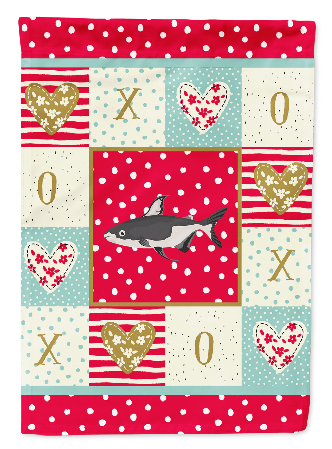 Iridescent Shark Love Garden Flag Mailbox Decorative Yard Banner Outside Patio Artwork for Flower Beds, Garden Size, Multicolor