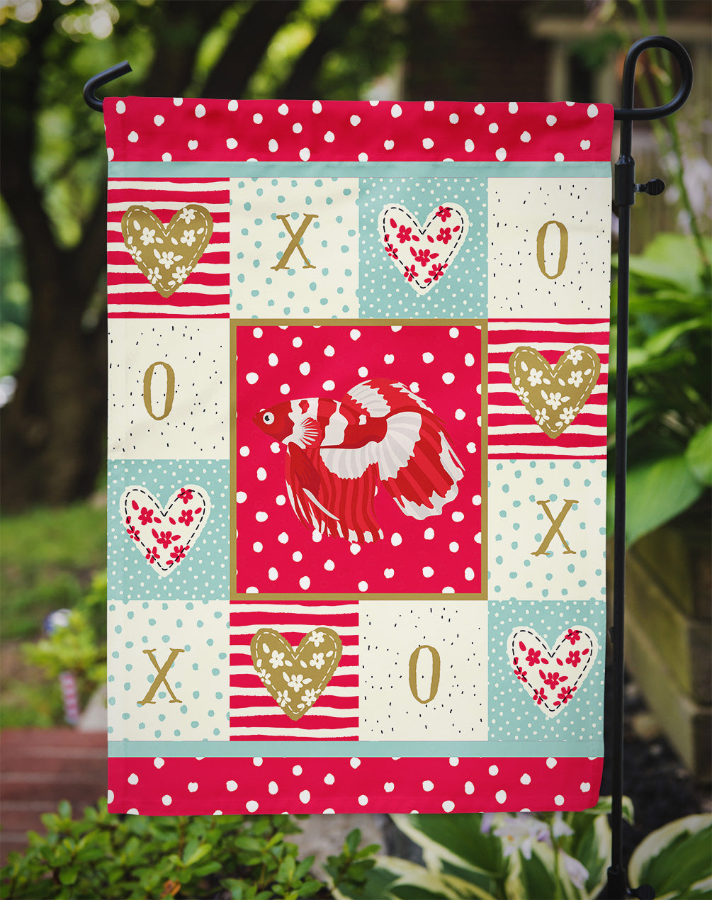 Veil Tail Betta Love Garden Flag Mailbox Decorative Yard Banner Outside Patio Artwork for Flower Beds, Garden Size, Multicolor