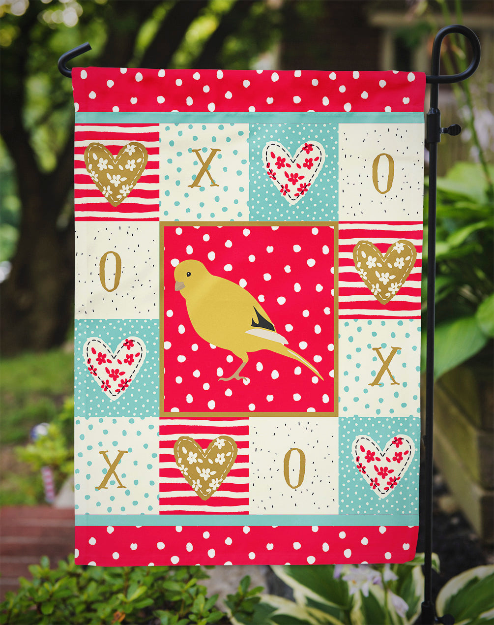 Border Canary Love Garden Flag Mailbox Decorative Yard Banner Outside Patio Artwork for Flower Beds, Garden Size, Multicolor