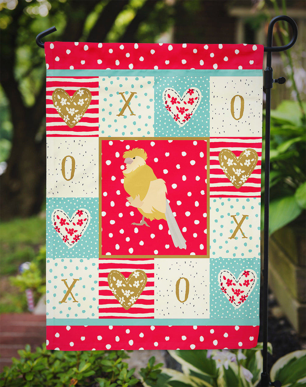 French Curly Canary Love Garden Flag Mailbox Decorative Yard Banner Outside Patio Artwork for Flower Beds, Garden Size, Multicolor