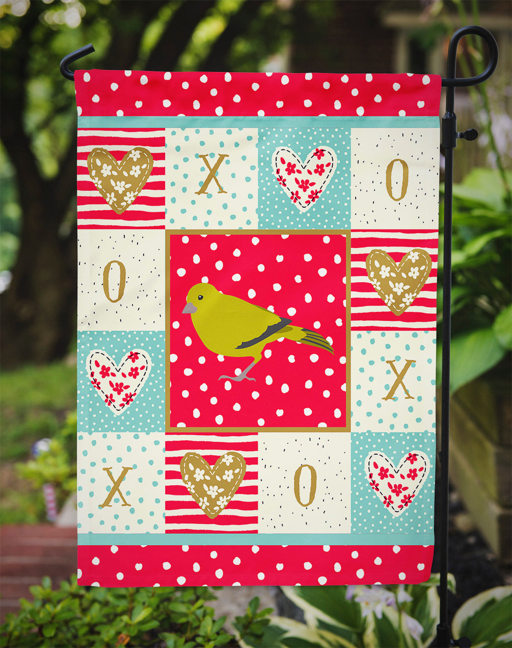 London Canary Love Garden Flag Mailbox Decorative Yard Banner Outside Patio Artwork for Flower Beds, Garden Size, Multicolor