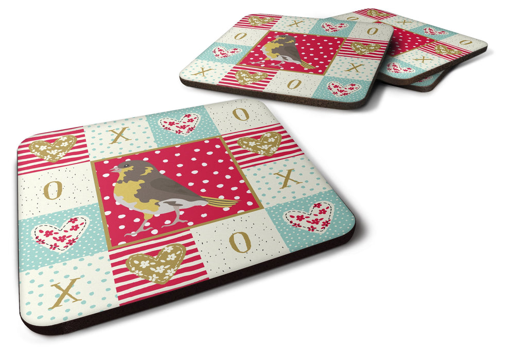 Spanish Canary Love Foam Coasters Set of 4 Cup Coasters for Indoor Outdoor, Tabletop Protection, Anti Slip, Mouse pad Material
