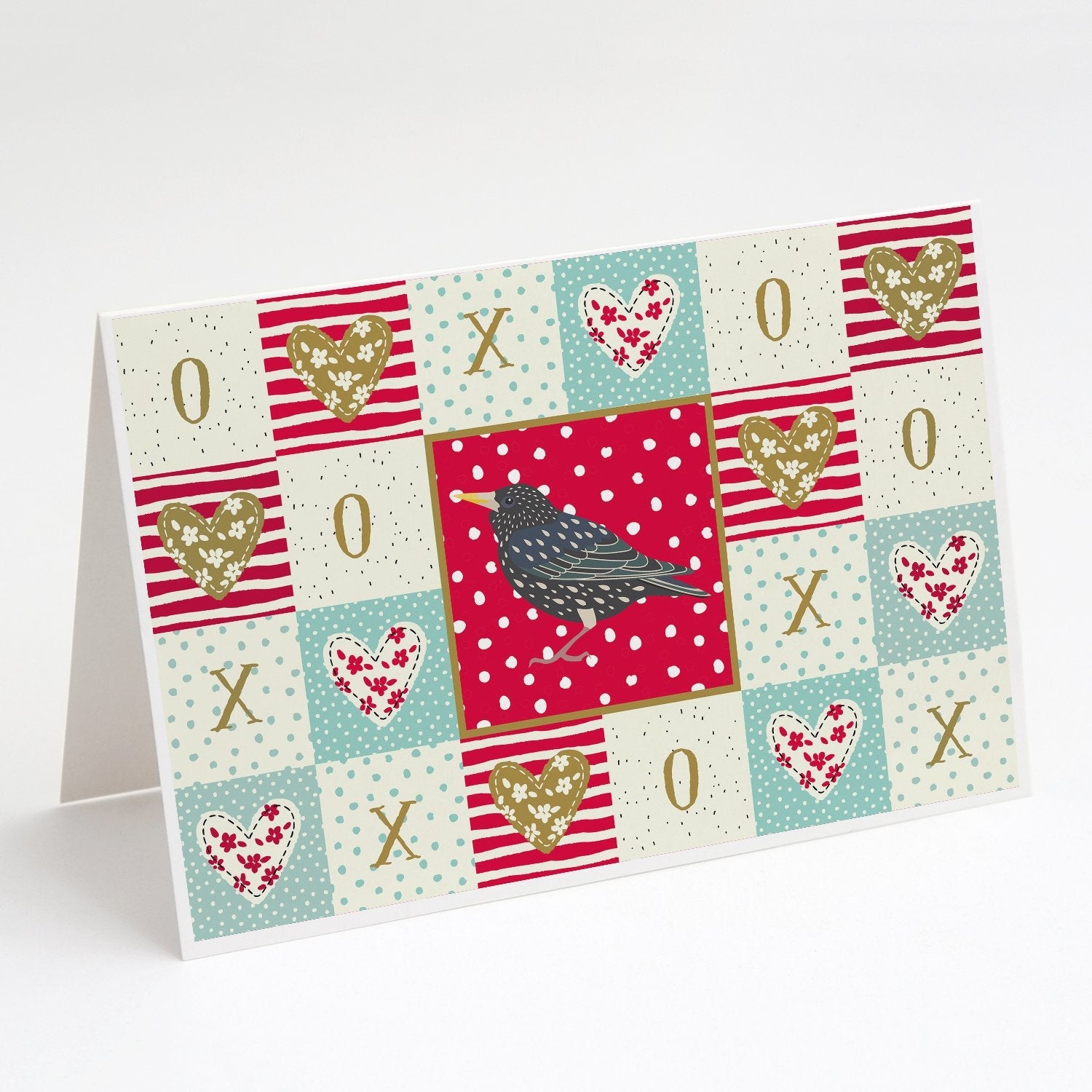 Starling Love Greeting Cards Pack of 8 Blank Cards with Envelopes Whimsical A7 Size 5x7