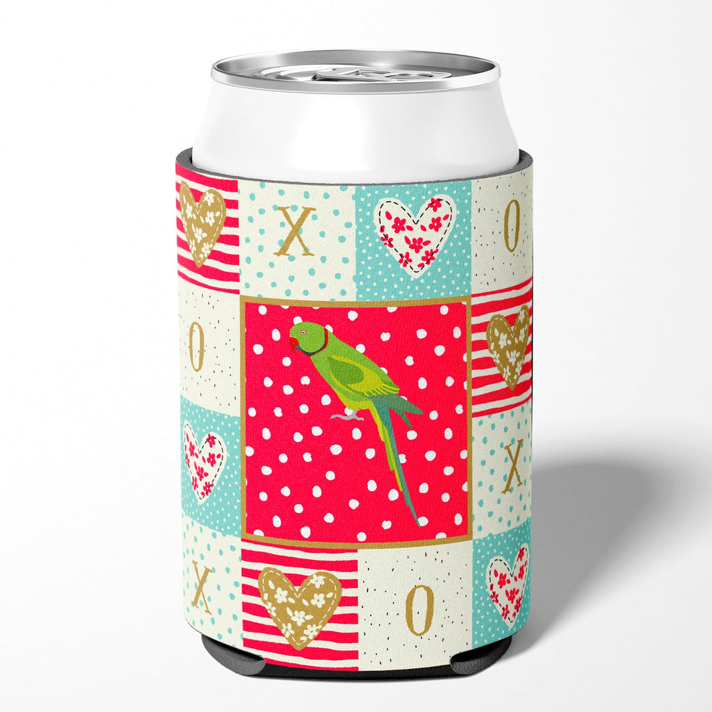 Ring-Necked Parakeet Love Can or Bottle Hugger Cooler Sleeve for Standard 12 oz Cans, Insulated Foam Beer & Soda Can Hugger Reusable