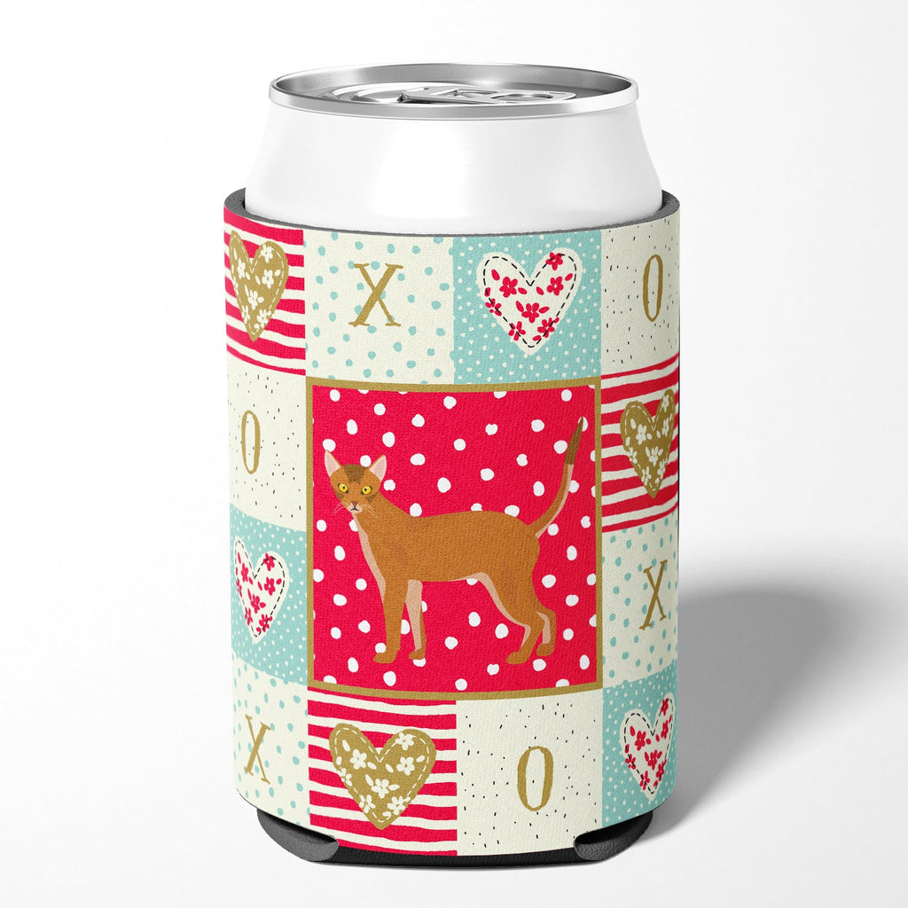 Red Abyssinian Cat Love Can or Bottle Hugger Cooler Sleeve for Standard 12 oz Cans, Insulated Foam Beer & Soda Can Hugger Reusable