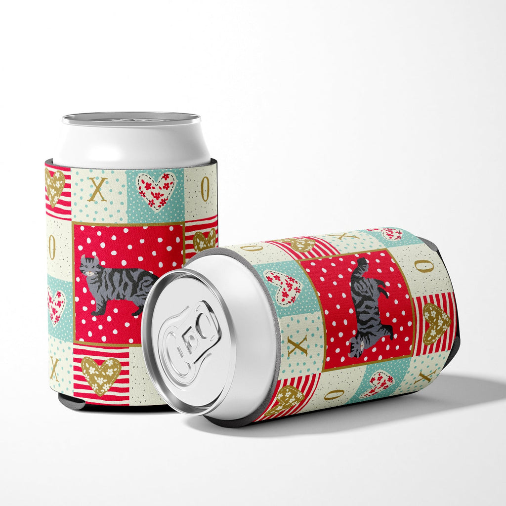 American Curl #1 Cat Love Can or Bottle Hugger Cooler Sleeve for Standard 12 oz Cans, Insulated Foam Beer & Soda Can Hugger Reusable