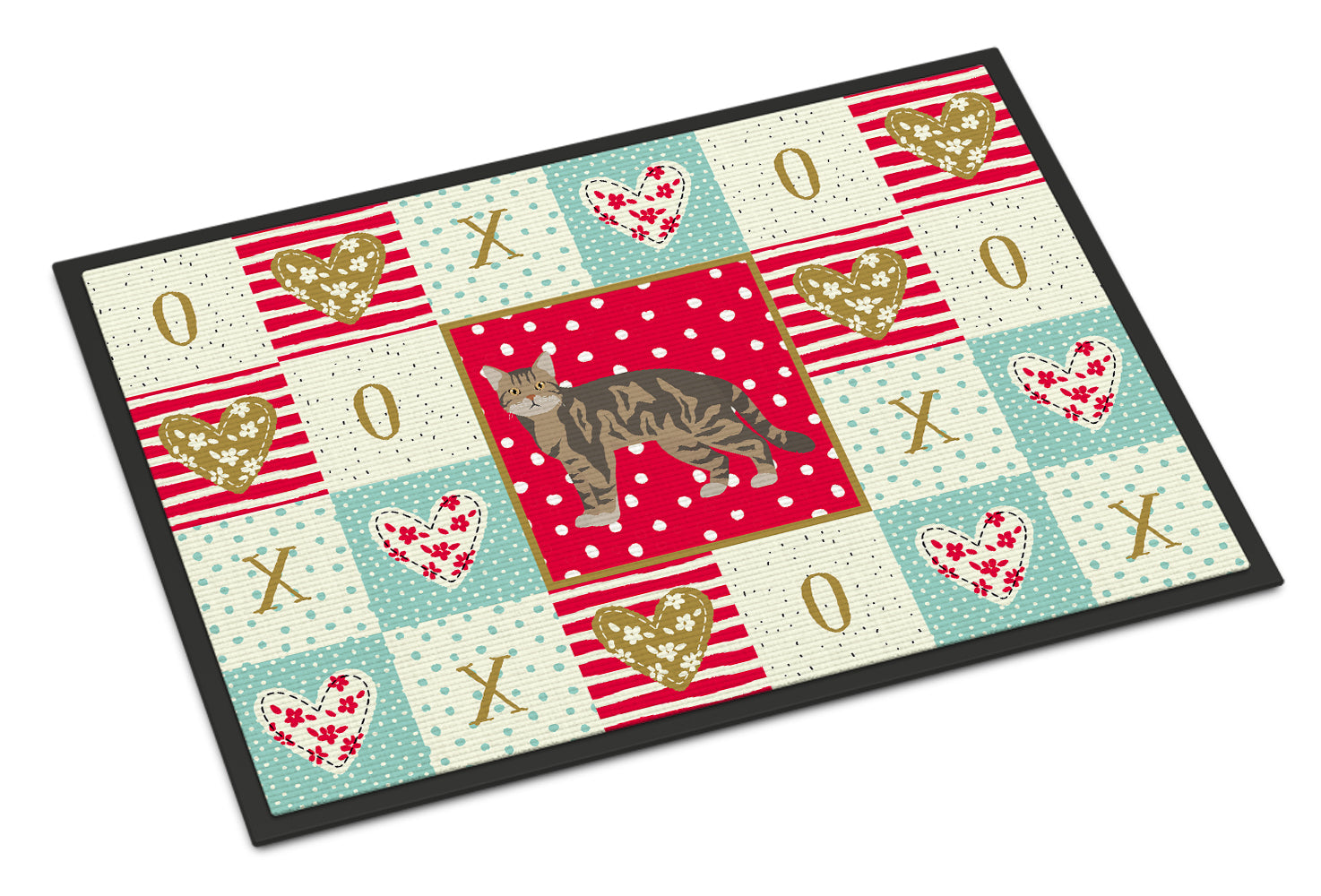 American Wirehair #1 Cat Love Doormat Indoor Outdoor 24H X 36W Front Door Mat Rugs for Entryway, Non Slip Washable Low Pile,
