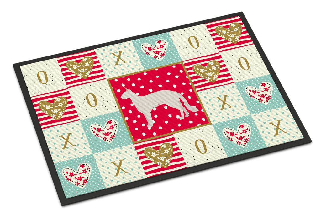 Balinese #2 Cat Love Doormat Indoor Outdoor 24H X 36W Front Door Mat Rugs for Entryway, Non Slip Washable Low Pile,