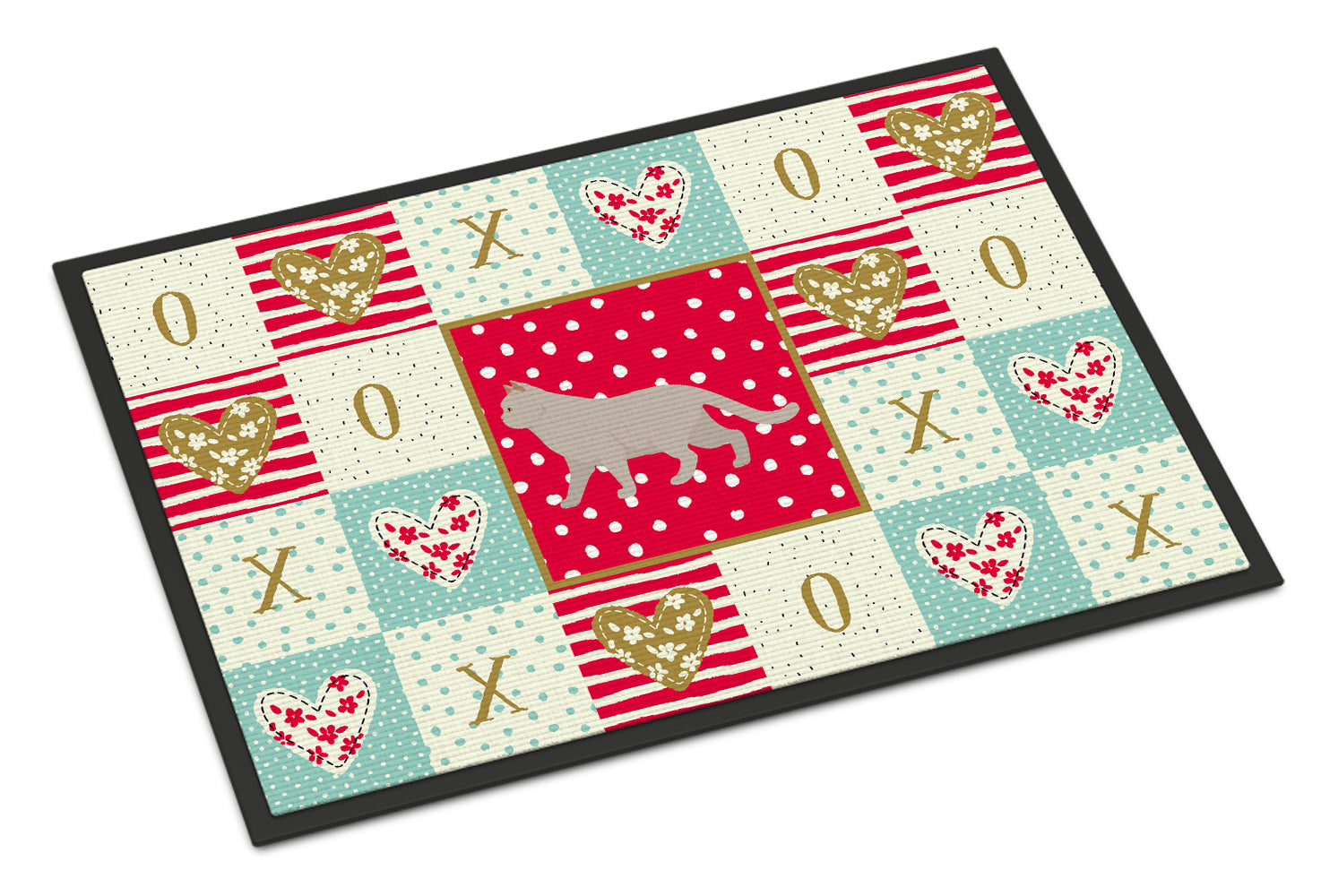 British Shorthair #2 Cat Love Doormat Indoor Outdoor 24H X 36W Front Door Mat Rugs for Entryway, Non Slip Washable Low Pile,