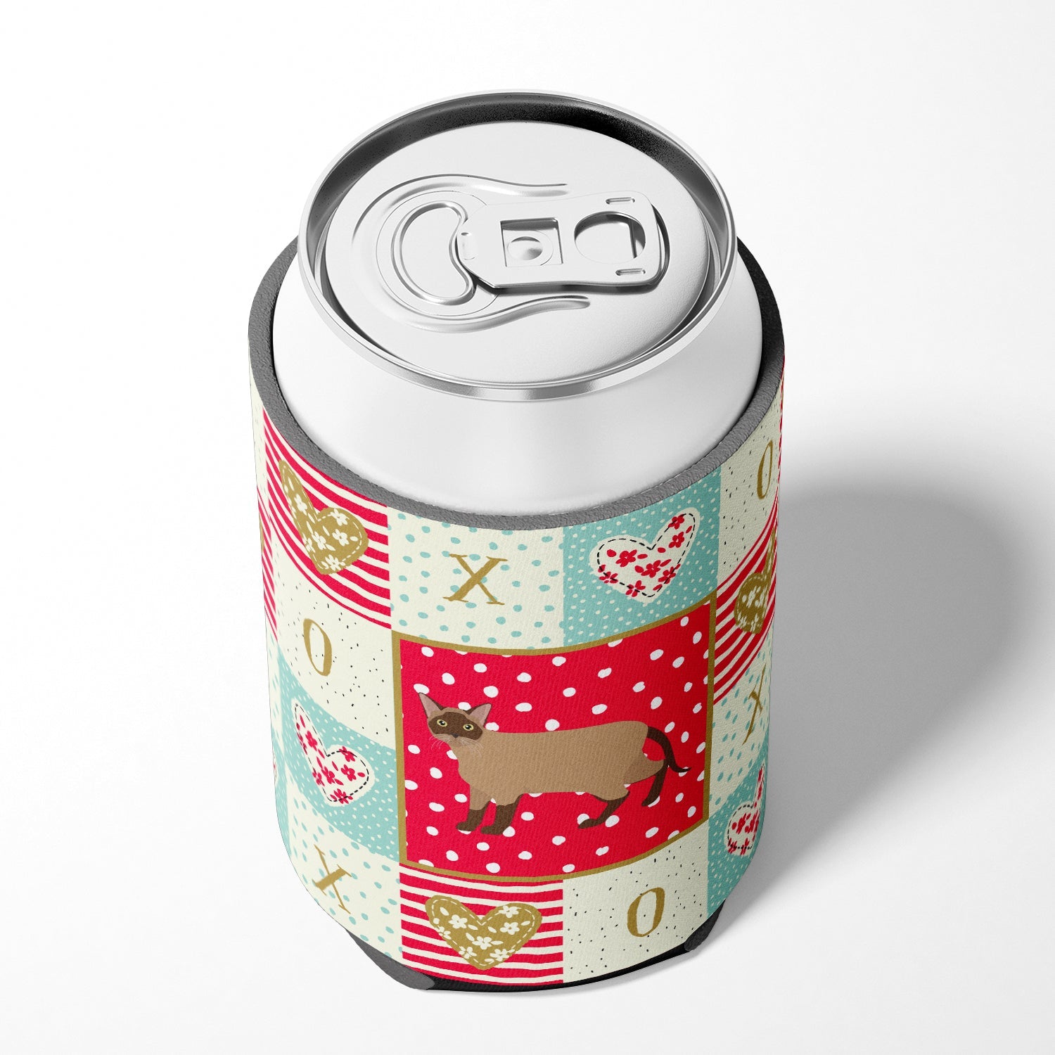 Burmese Cat Love Can or Bottle Hugger Cooler Sleeve for Standard 12 oz Cans, Insulated Foam Beer & Soda Can Hugger Reusable
