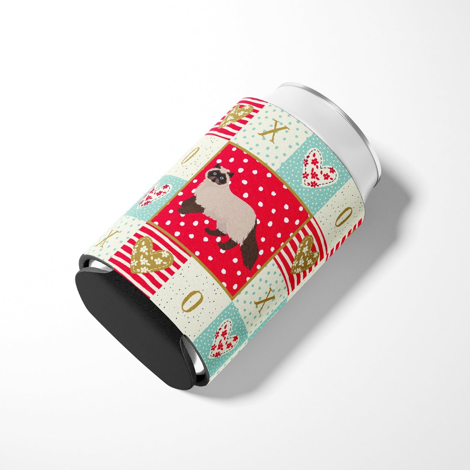 Colorpoint Persian Hymalayan Cat Love Can or Bottle Hugger Cooler Sleeve for Standard 12 oz Cans, Insulated Foam Beer & Soda Can Hugger Reusable