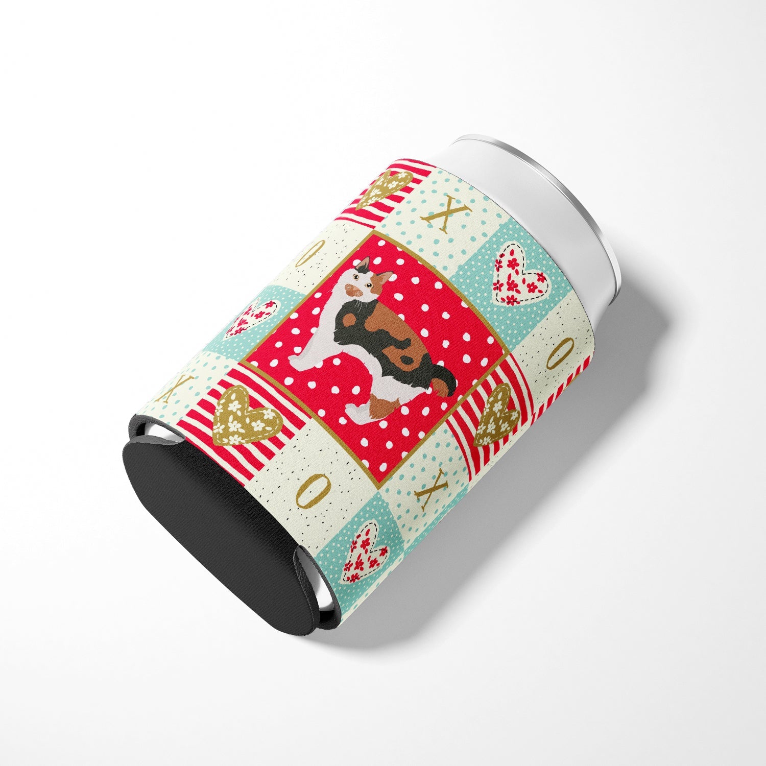 Cymric #2 Cat Love Can or Bottle Hugger Cooler Sleeve for Standard 12 oz Cans, Insulated Foam Beer & Soda Can Hugger Reusable