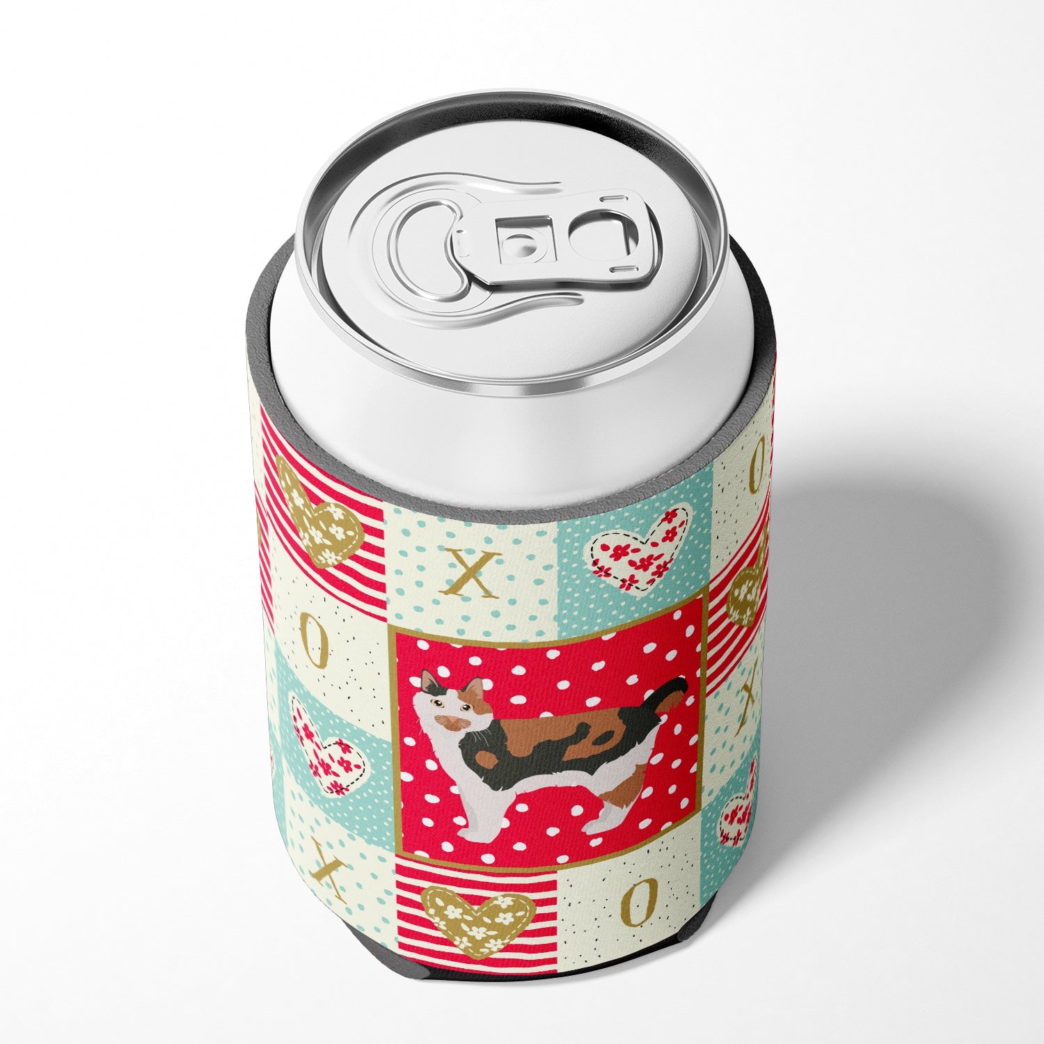 Cymric #2 Cat Love Can or Bottle Hugger Cooler Sleeve for Standard 12 oz Cans, Insulated Foam Beer & Soda Can Hugger Reusable