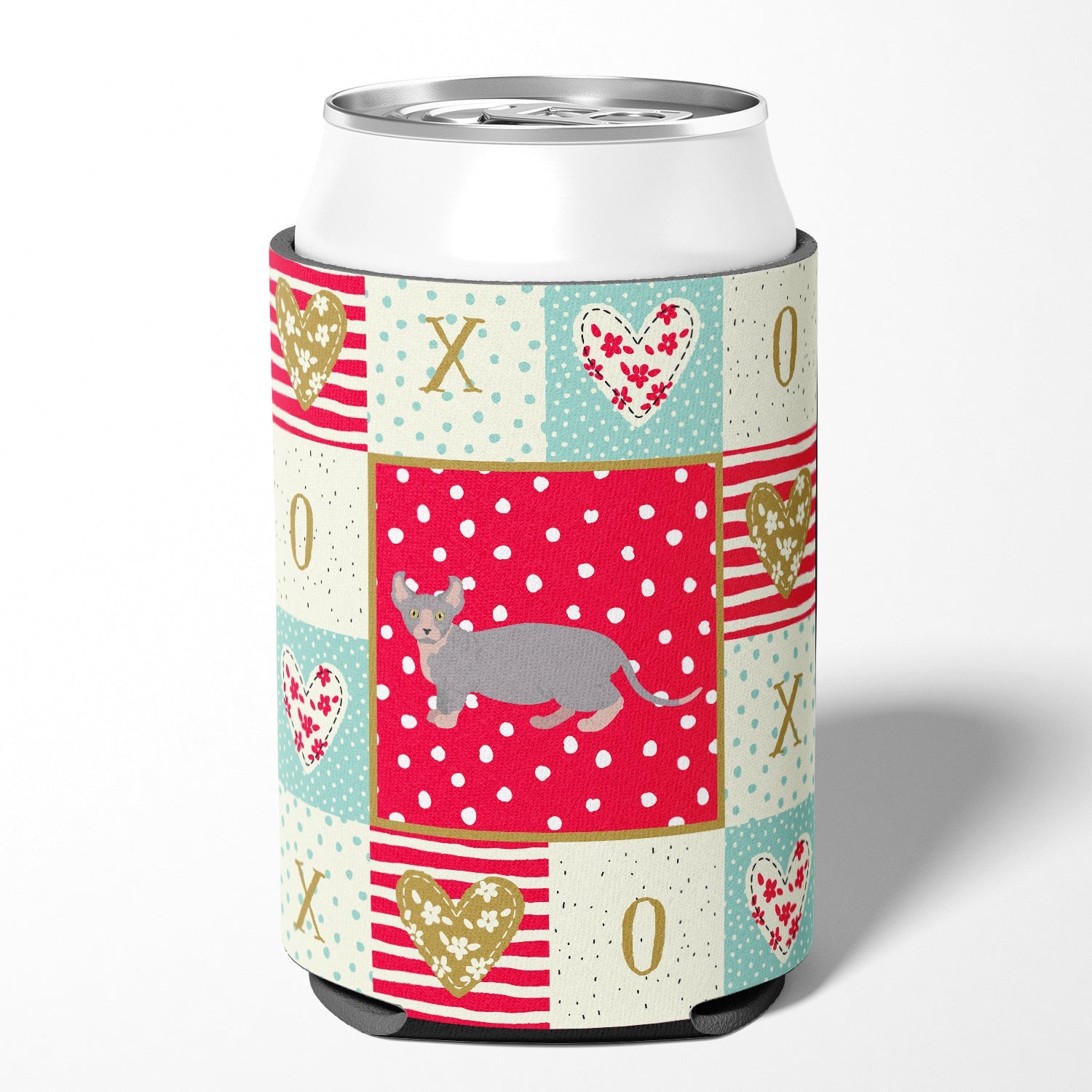 Dwelf #4 Cat Love Can or Bottle Hugger Cooler Sleeve for Standard 12 oz Cans, Insulated Foam Beer & Soda Can Hugger Reusable