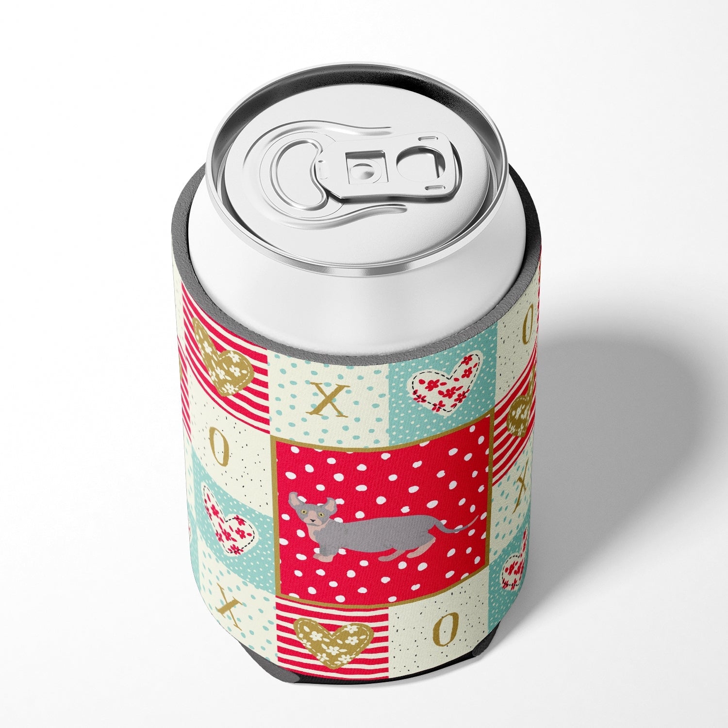 Dwelf #4 Cat Love Can or Bottle Hugger Cooler Sleeve for Standard 12 oz Cans, Insulated Foam Beer & Soda Can Hugger Reusable