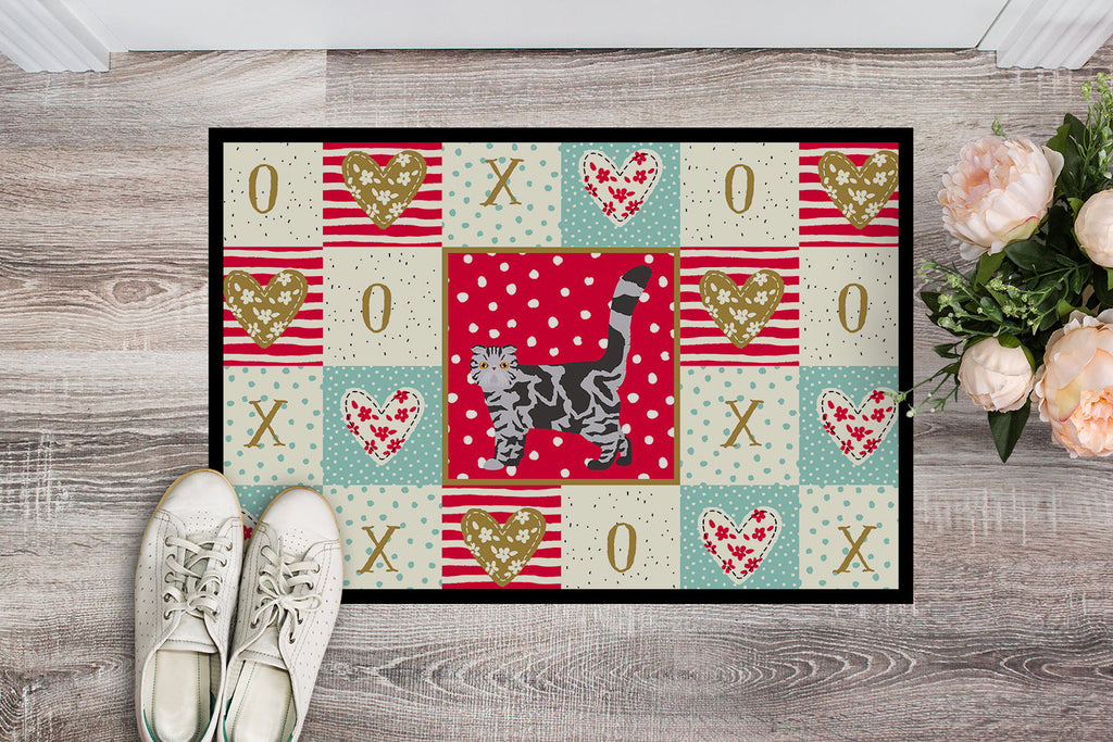 Foldex Exotic Fold #1 Cat Love Doormat Indoor Outdoor 18H X 27W Front Door Mat Rugs for Entryway, Non Slip Washable