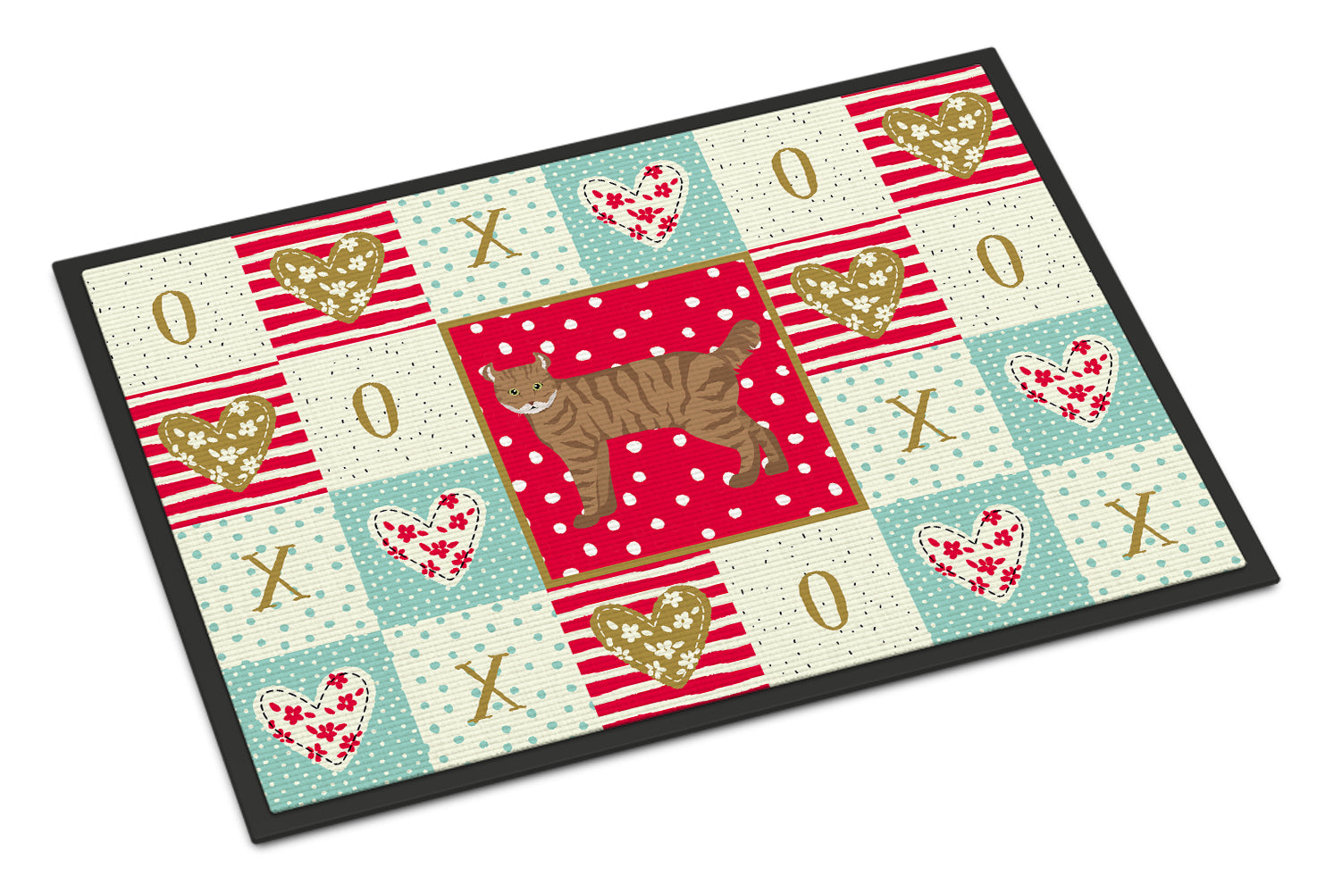 Highlander Lynx #3 Cat Love Doormat Indoor Outdoor 24H X 36W Front Door Mat Rugs for Entryway, Non Slip Washable Low Pile,