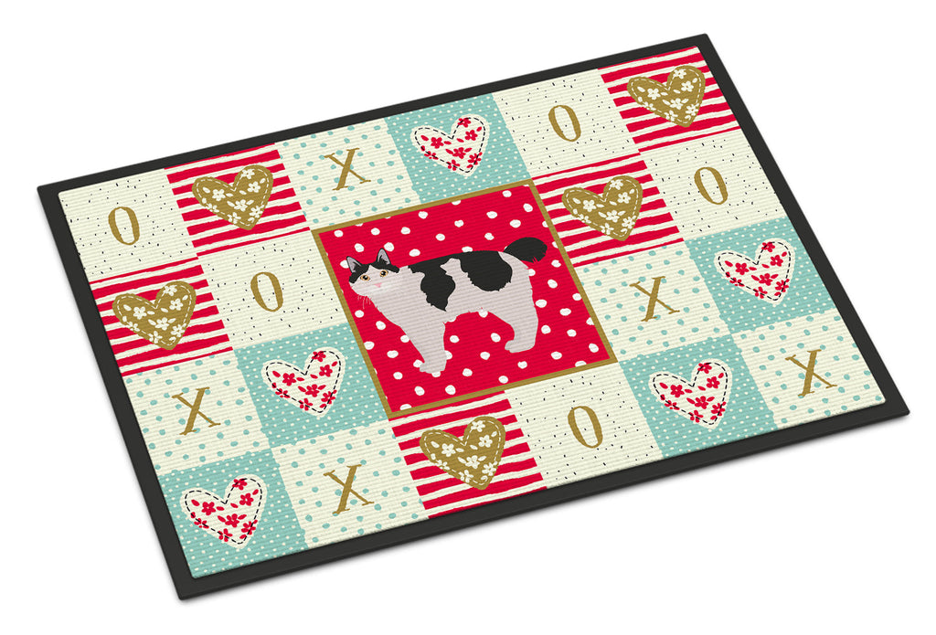 Kurilian Bobtail #2 Cat Love Doormat Indoor Outdoor 24H X 36W Front Door Mat Rugs for Entryway, Non Slip Washable Low Pile,